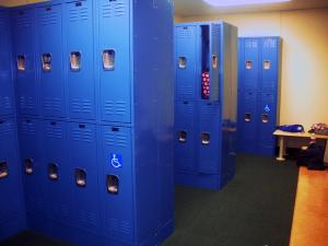 Jill Barrile photo: Mercyhurst's Rec Center now features a full locker room complete with showers and individual changing stalls.